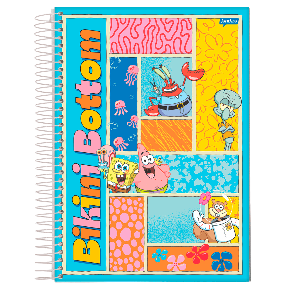 Caderno Universitario 1x1 80 Fls C.D. Jandaia - Bob Esponja 6